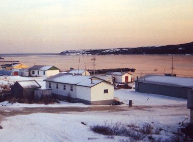 View of Makkovik and harbour at sunset
