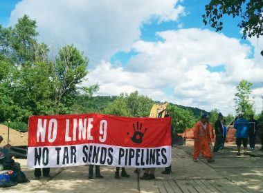 No Line 9 protest in North Dumfries, Haudenosaunee territory